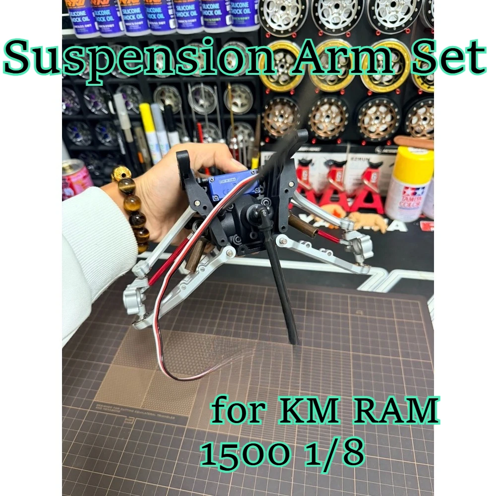 RC full metal reinforced extended suspension arm set upgrade fitting for KM RAM 1500 1/8 custom size replacement spare accessory