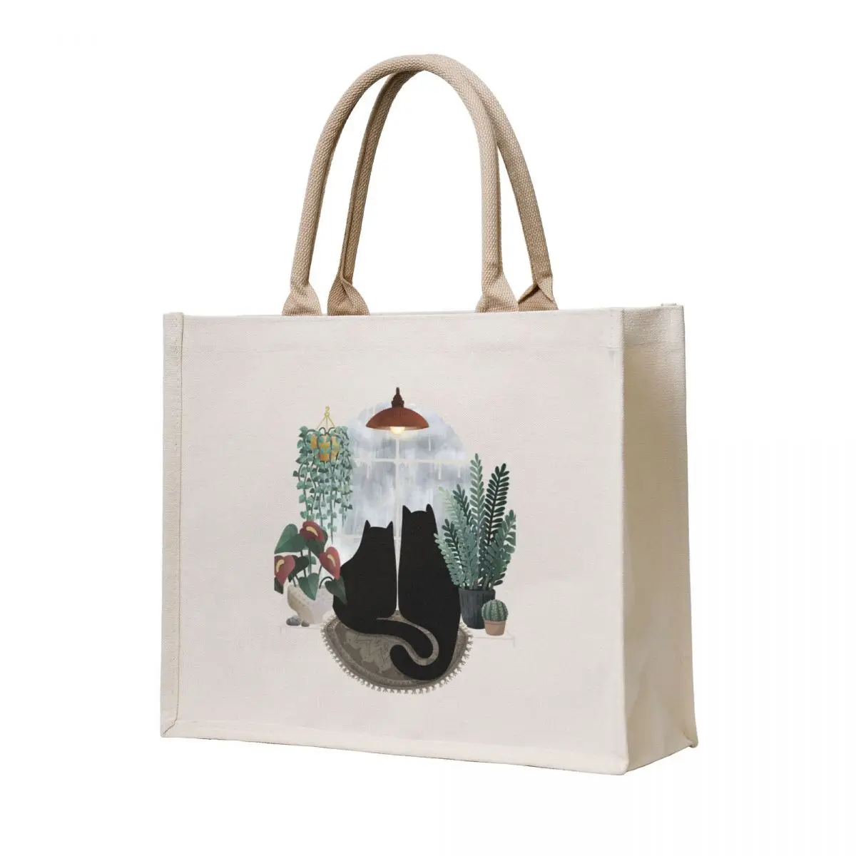 

Rainy Day Cats (on Black) Tote Bag bag for beach tote bag screen Women's handbag