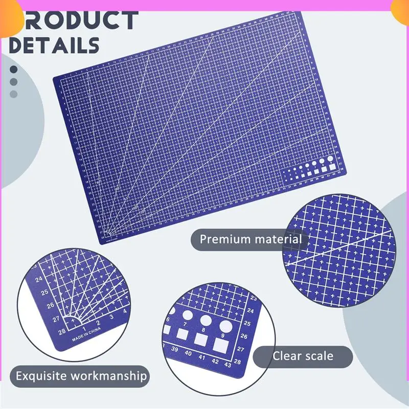 

A23P A3 / 45 X 30Cm Sewing Cutting Mats Reversible Design Engraving Cutting Board Mat Handmade Hand Tools 1Pc
