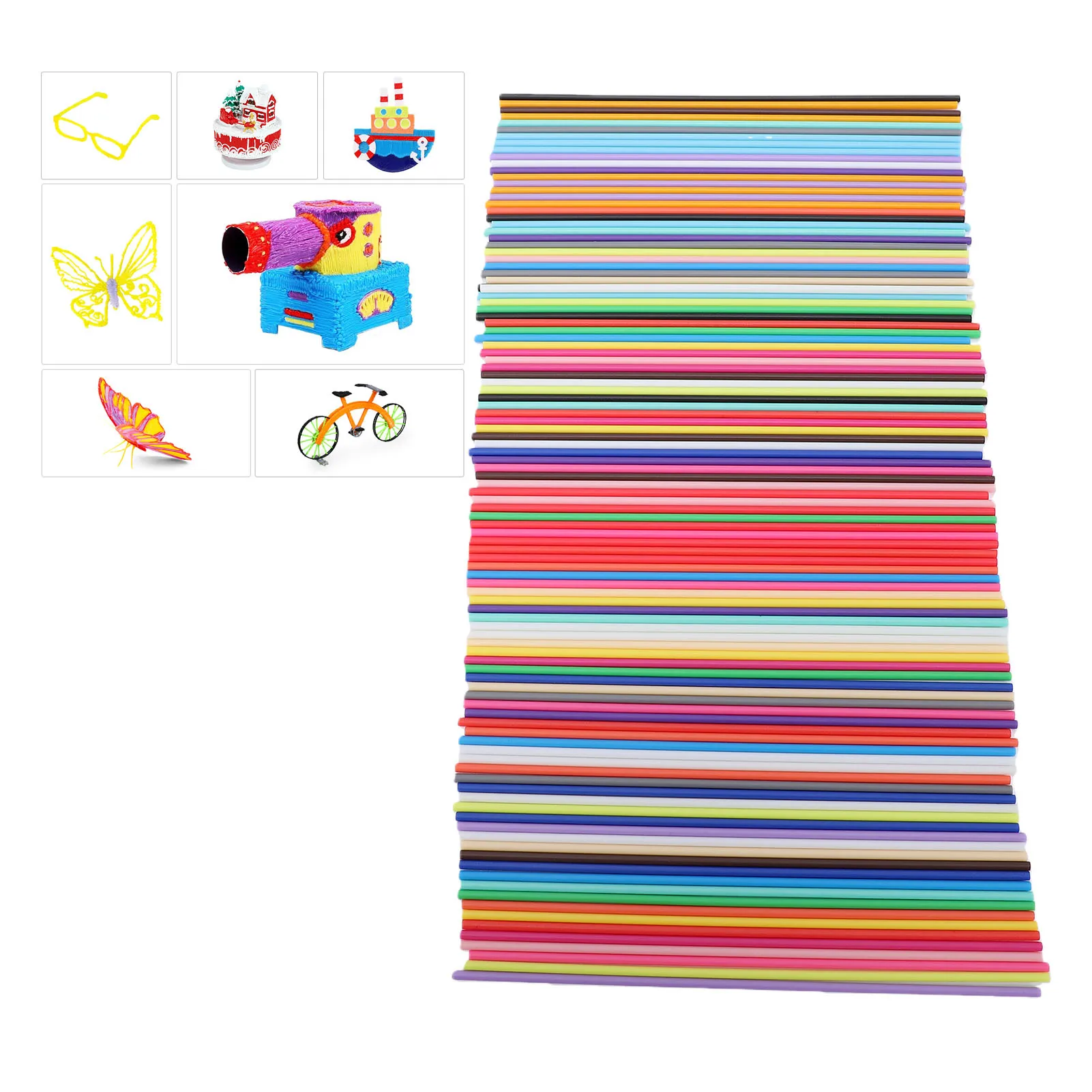 

110 шт. сменных картриджей для 3D-ручек, 22 цвета, PCL-филамент для 3D-печати, низкотемпературные расходные материалы, диаметр 2,5 мм, длина 15 см