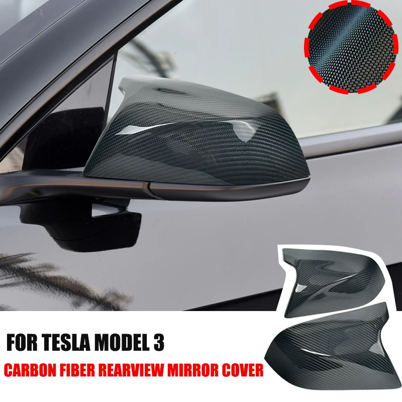 

Real Carbon Fiber Rearview Mirror Rearview Mirror Cover For Tesla Model 3 Car Accessories Model Three