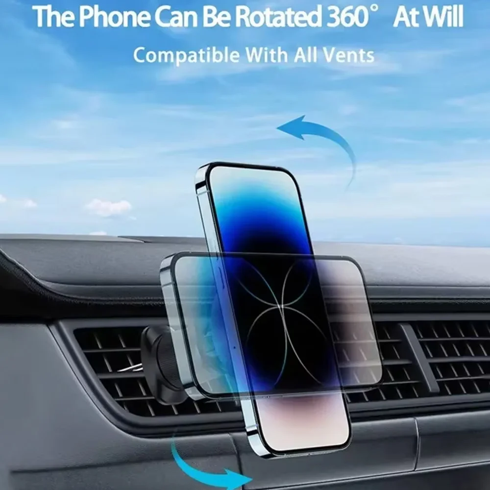 30W Fast Charging Magnetic Car Wireless Charger, LED Light Phone Mount Holder for iPhone 12, 13, 14, 15,16,17, Pro Max