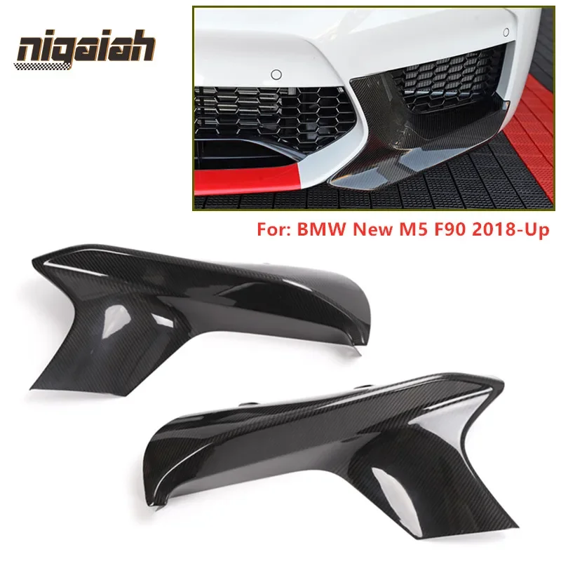 Передний сплиттер из сухого углеродного волокна для BMW F90 M5 2018 2019-Up 5 Series Upgrade AN Бампер 530i 540i Cupwings Flaps Winglets Фартук