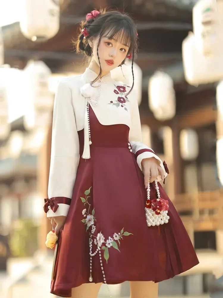 

Original Hanfu Women Improve Daily Chinese Elements Chinese Style New Chinese Style Dress Coat Spring and Autumn Style