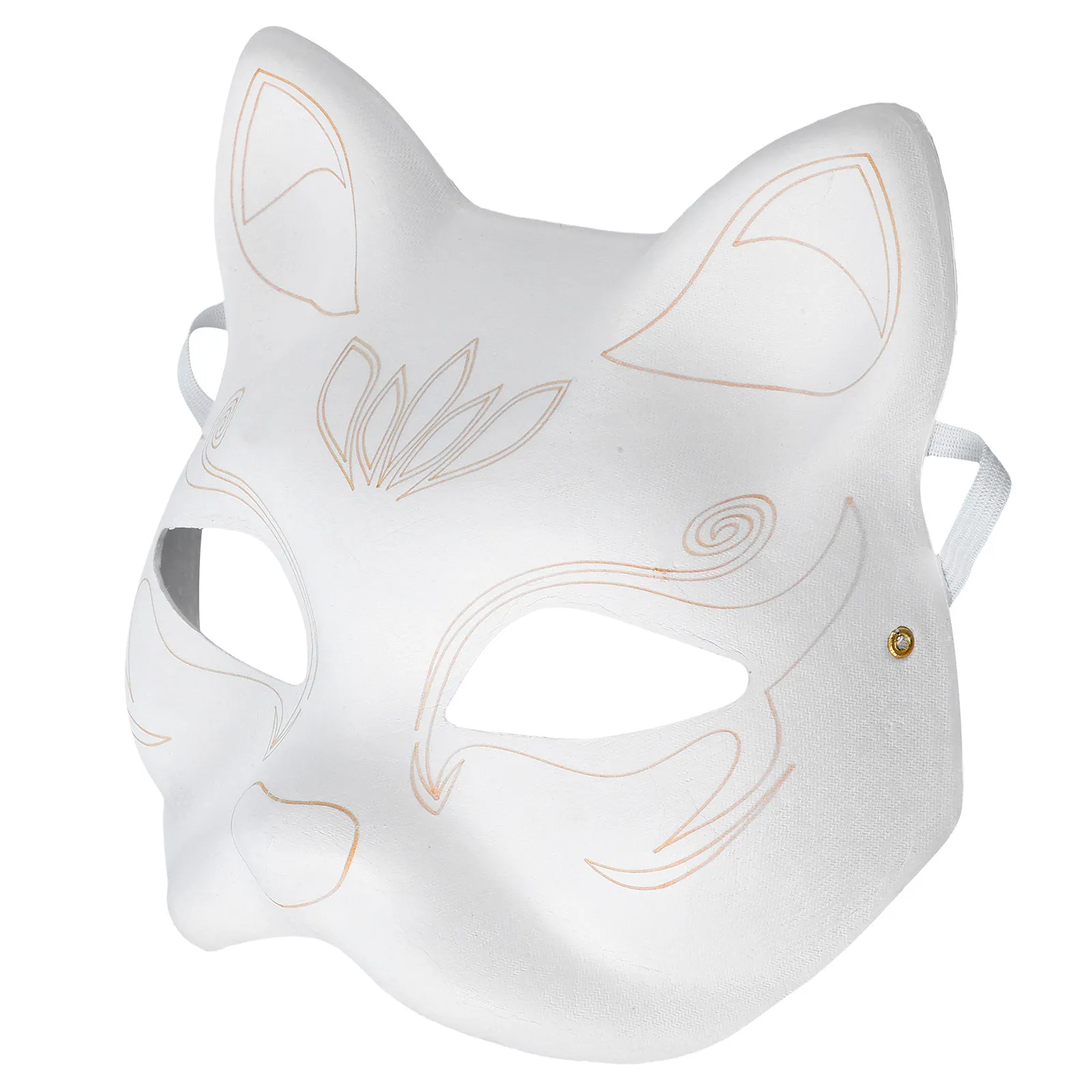 Cat Design White Paper Pulp Blank DIY Mask for Masquerade Party Halloween Cosplay Accessories DIY Mask Craft Blanks