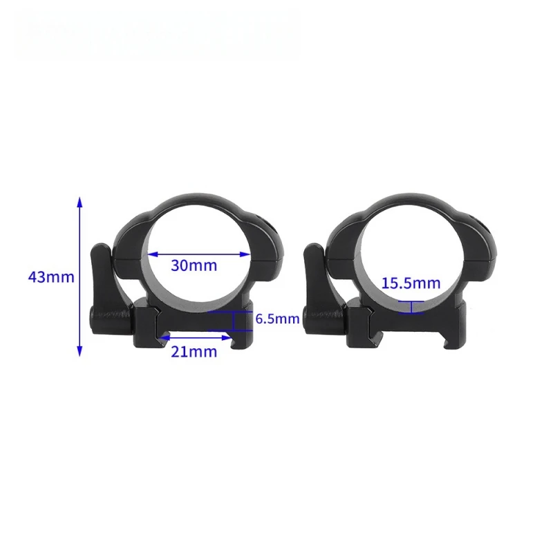 2Pcs/Set Low Profile  Hunting Rifle Scope Steel Mounts Ring for 30mmTube Scopes  21mm Picatinny Rail Tactical Flashlight Mount