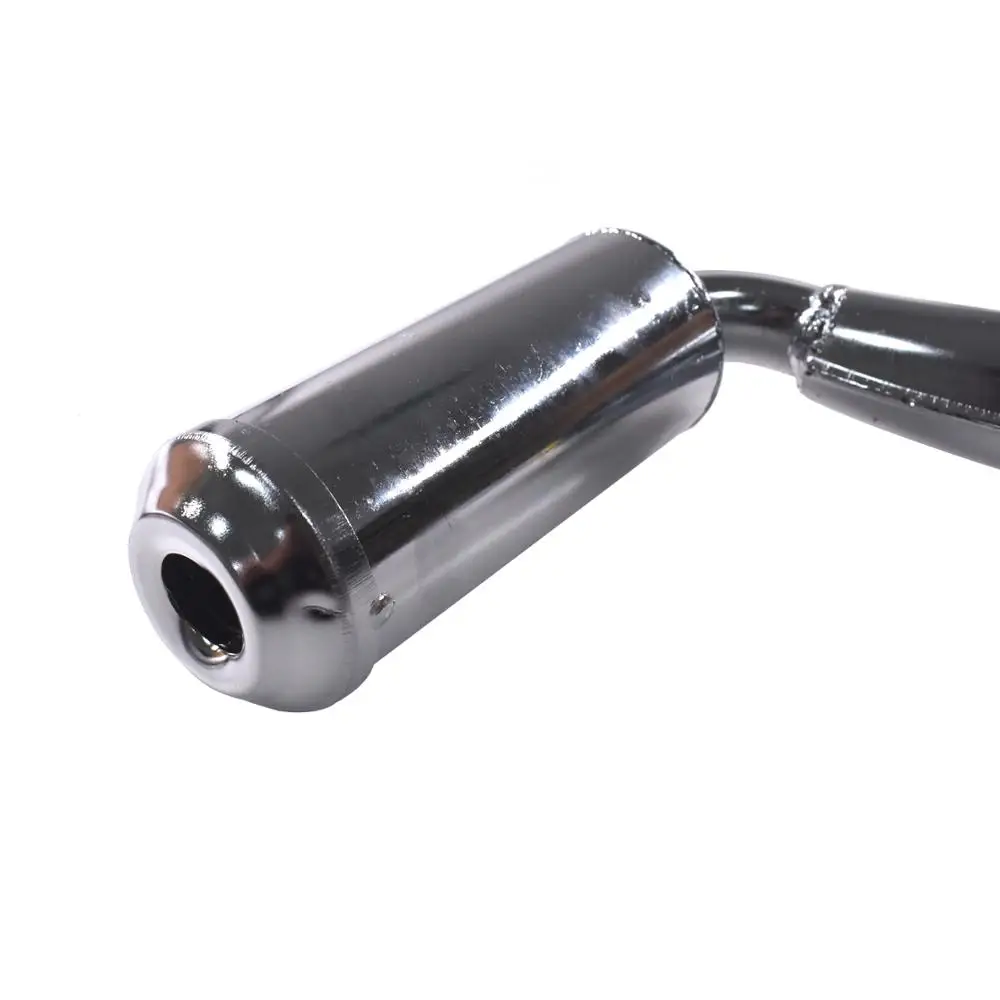 Chrome Half Moon Muffle Exhaust Pipe For 49cc 80cc Motorized Motorised Bicycle Bike Colorful Silver Black