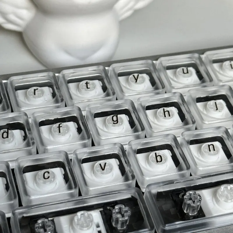 40s Transparent Low-Profile Keyboard Keycap Low Axis Character Keycap Compatible Jiadalong Cherry Kehua Chocv2 Pbt Key Cap