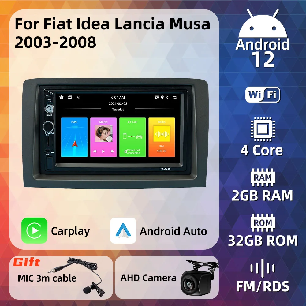 

Carplay Stereo for Fiat Idea Lancia Musa 2003 -2008 2 Din Android Car Radio Multimedia Player Head Unit Autoradio GPS Navigation