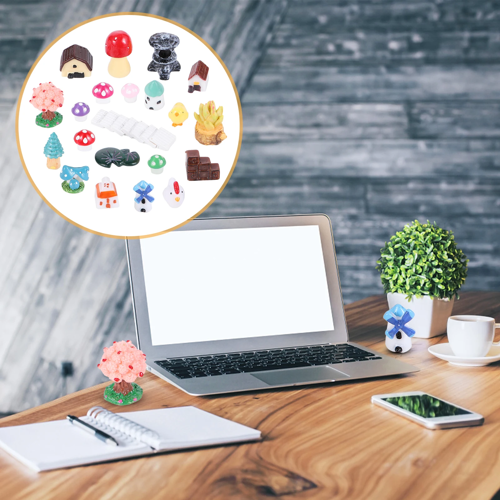 

20 Pcs Micro L Accessories Resin Craft Decorations Miniature Cartoon Statue DIY Gardening Supplies