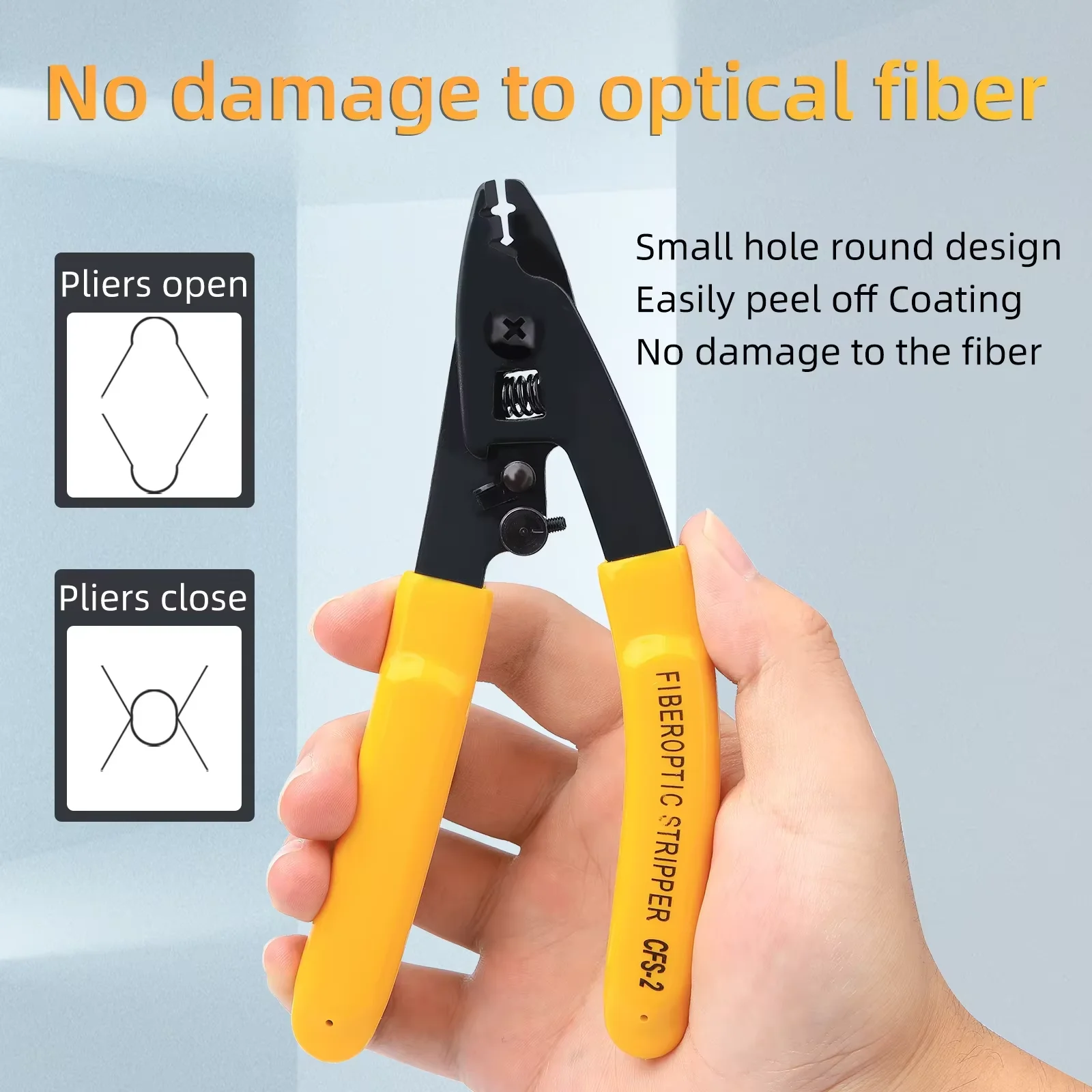 SUMMITEK CFS-2 Series Two Hole Precision Fiber Stripper Pliers Efficient Optic Stripping Plier Tool Maintenance Pliers