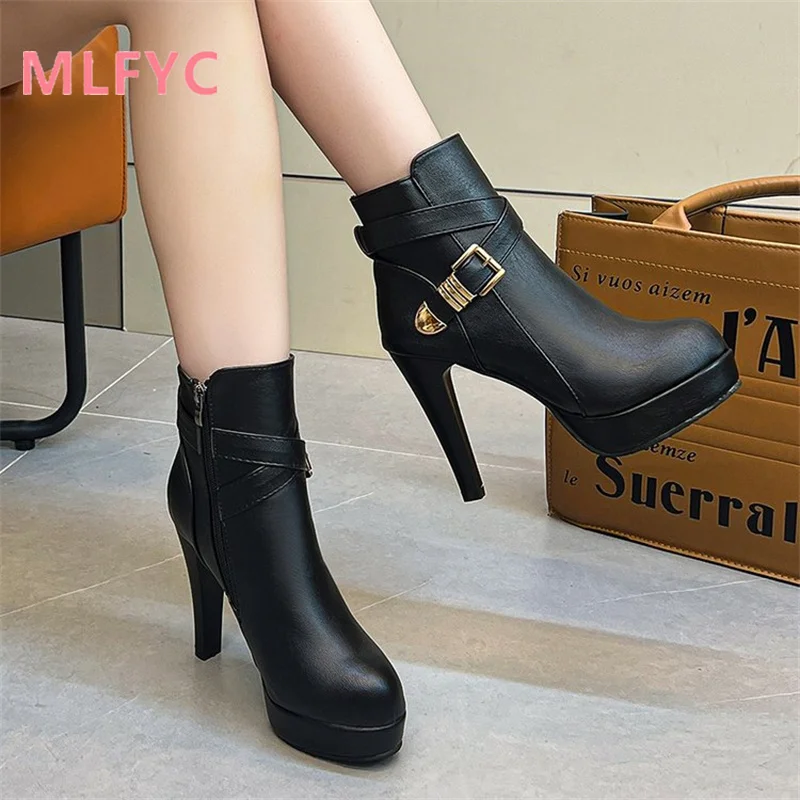 

Women's Boots Autumn and Winter New Fashion European and American Super High Heel Side Zipper Short Boots for Women