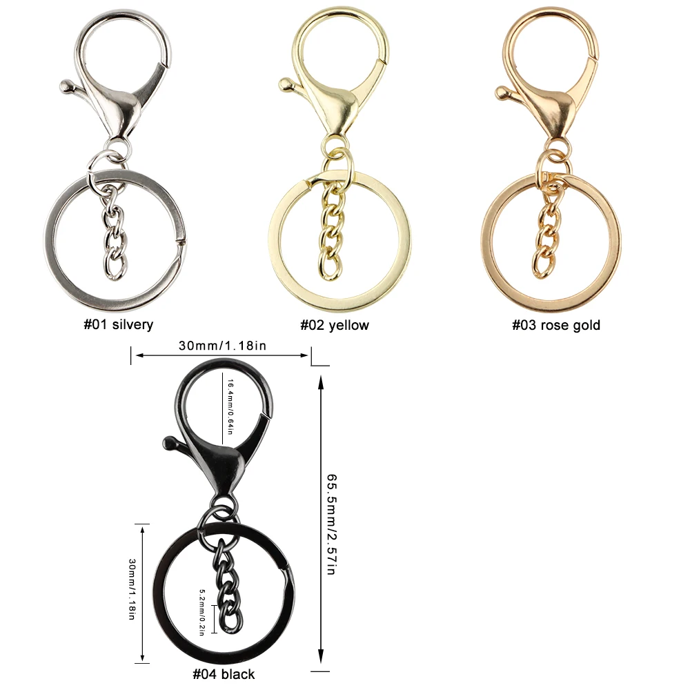 10Pcs Metal Key Ring Key Chain Round Wire Open Circle DIY Jewelry Toy Pendant Making Accessories Wholesale