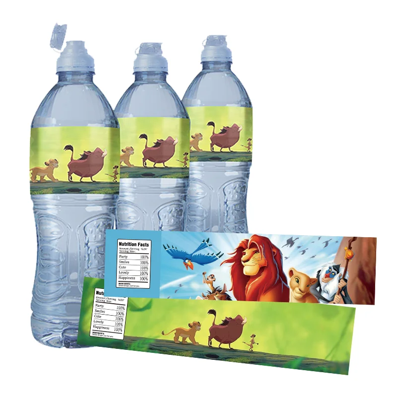 

24pcs Lion King Birthday Water Bottle Stickers Baby Shower self-adhesive Labels Birthday Party Gifts Labels Stickers decortions