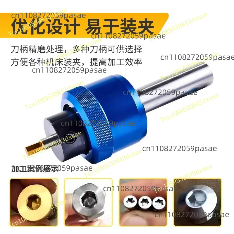 Straight Shank 8.0mm Hexagonal Squareal CT08 Rotary Broach Punch Holder British System C16/C20/C22 1PC
