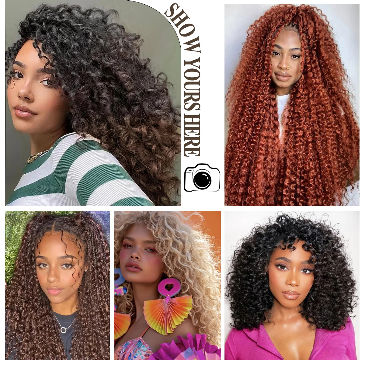 8 عبوات من شعر كروشيه مجعد GoGo حليقة شعر كروشيه للنساء موجة عميقة تجديل الشعر الاصطناعية البوهيمي جدائل كروشيه موجة المياه