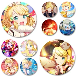 44mm Kagamine Rin Brooches Cosplay Music Group Badge Handmade Creative Cute Enamel Pins for Clothes Backpack Jewelry Accessories