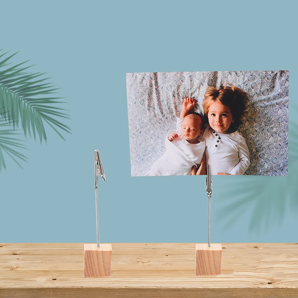 Picture Holders For Tables Card Wooden Business Decor Photo Clip Desktop Clips Message