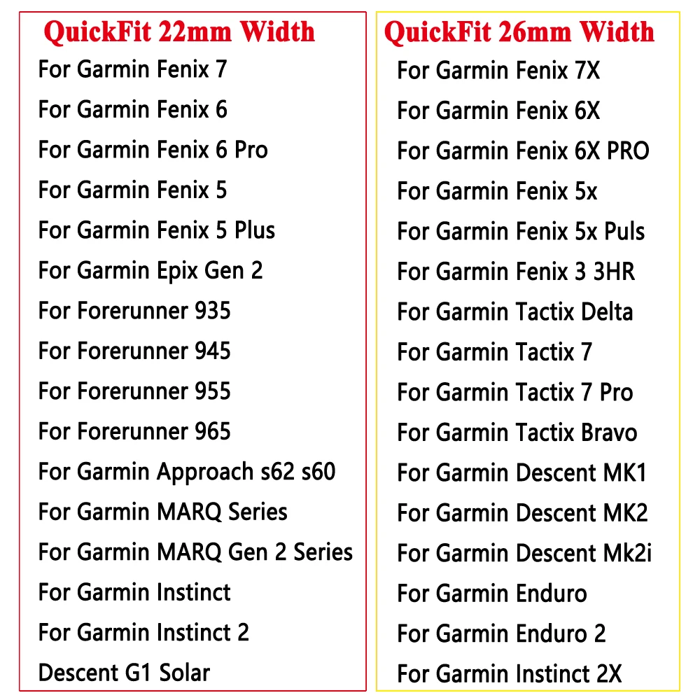 Pasek do zegarka dla Garmin S62 / Epix Gen 2 / Instinct 2 / Forerunner 965 955 945 935 equickfit 26mm 22mm silikonowa bransoletka z paskiem do