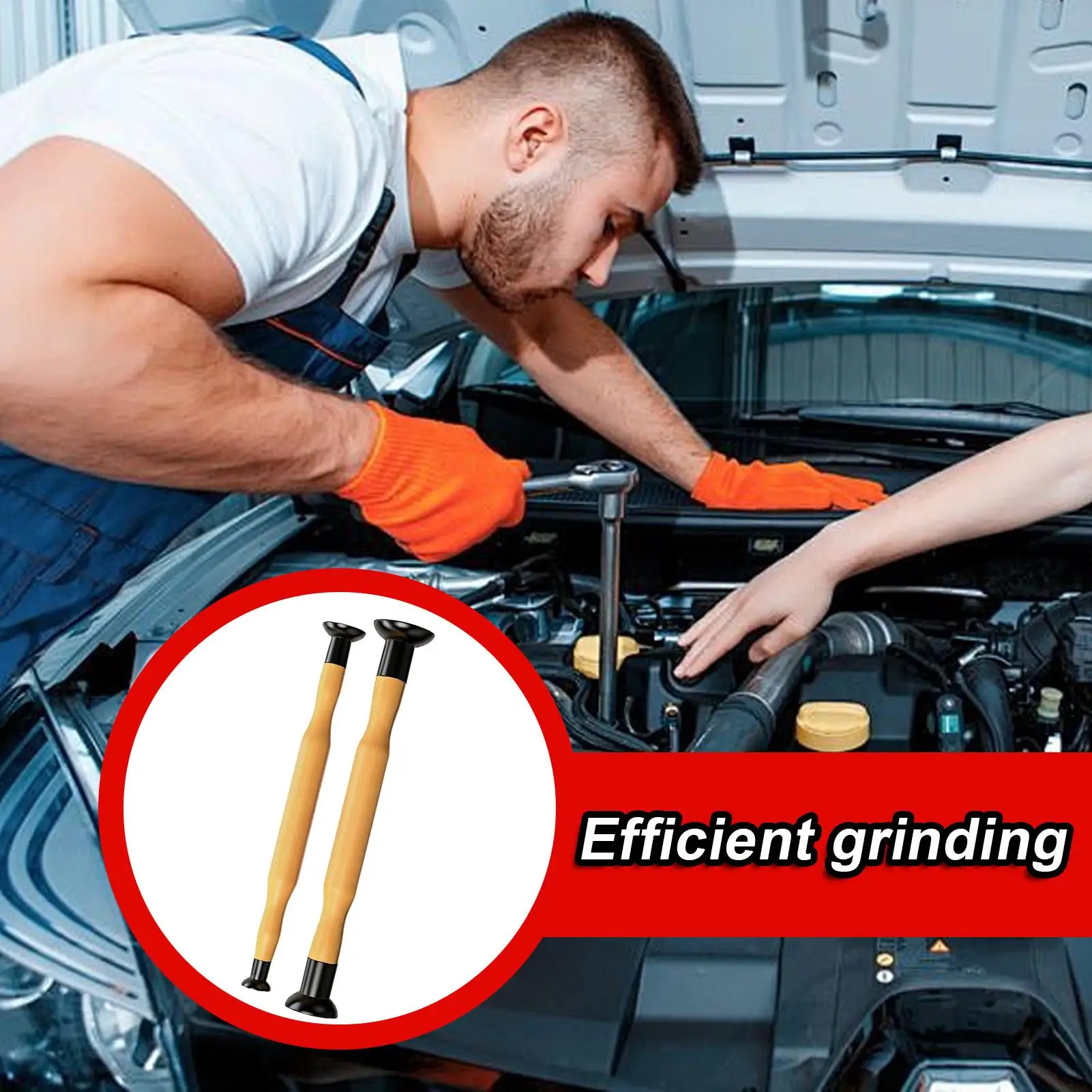 Valve Grinding Kit 2 Pieces Double-Ended Maintenance Repair Stick Valve Lapper Set For Motorcycle Lawn Mower Small Engines
