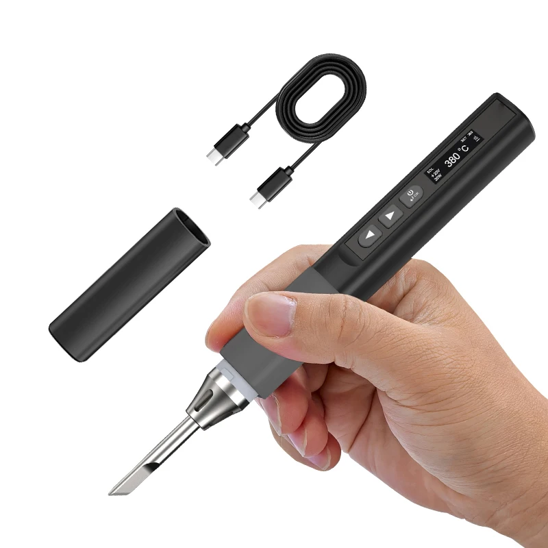 شاشة عرض محمولة حديد كهربائي 212-840 ℉   طقم مكواة لحام ذكية متعددة الأغراض سريع التسخين مع محول طاقة