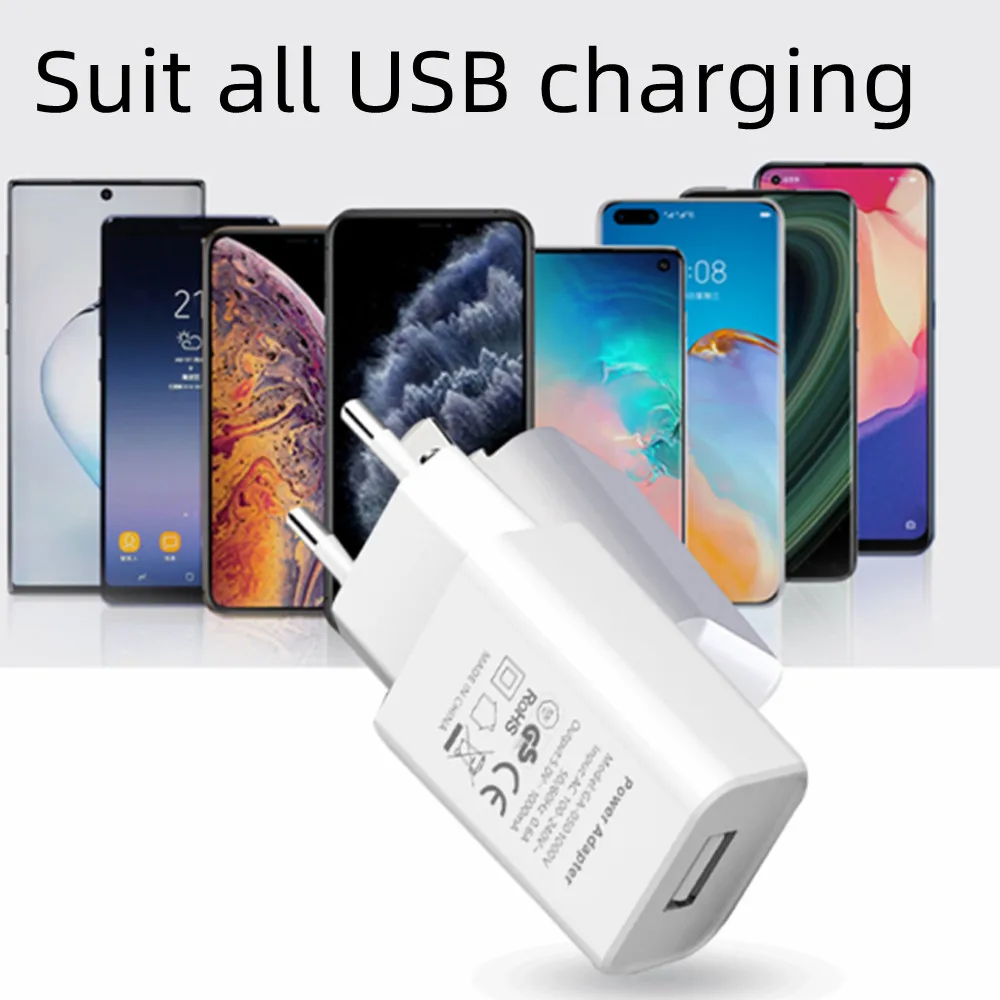 Adaptador de Carregador USB de Parede, Fonte de Alimentação, UE, EUA, REINO UNIDO, AU, Adaptador de Plugue, Bateria para Telefone, Eletrônica, 5V,