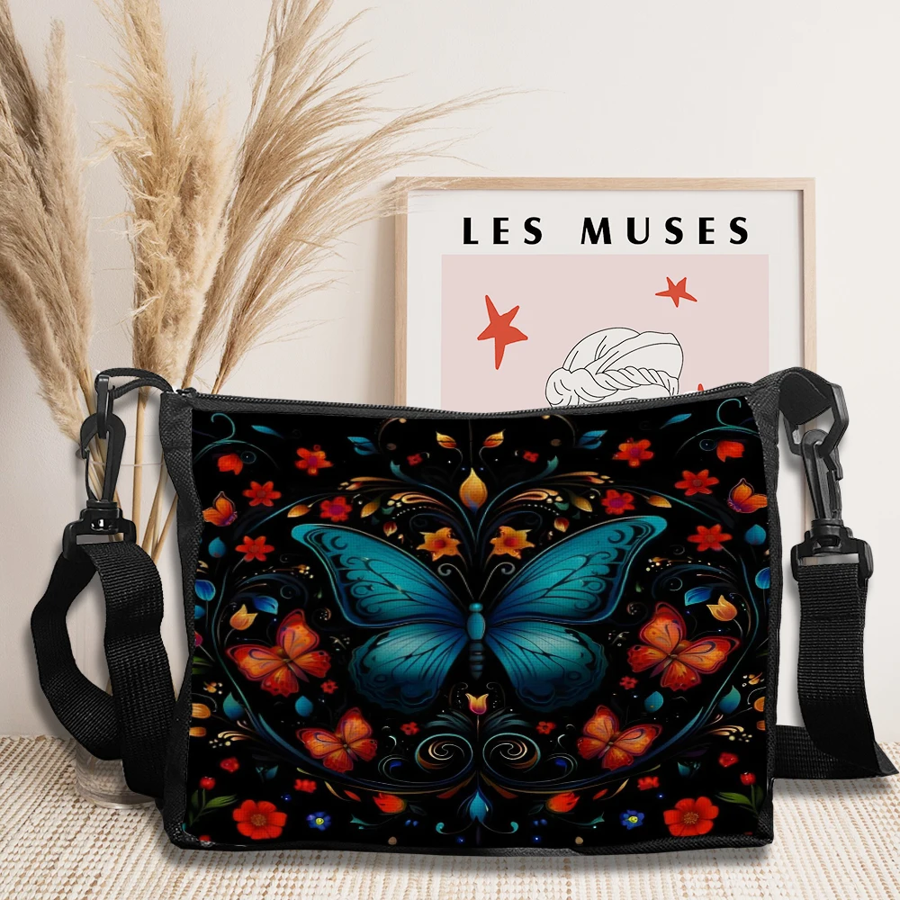 

1pc Colorful Cute Butterfly Crossbody Bag Animal Beautiful Print Handbag Casual Women Office Tote Bag Everyday Shopping Bag