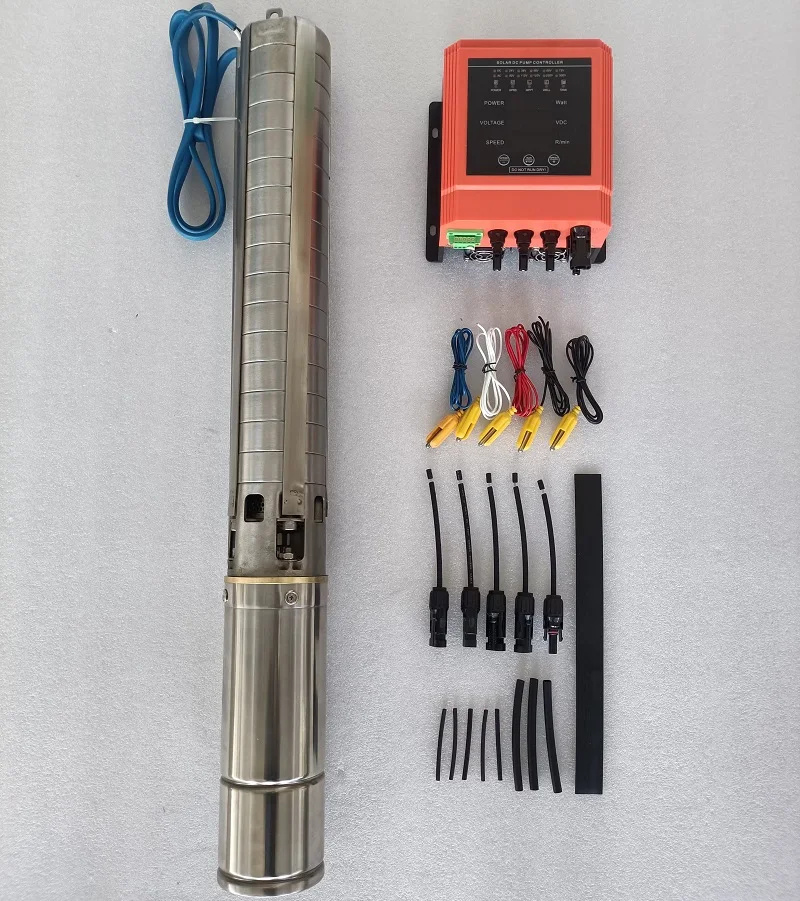 Free Shipping 3 Inch Centrifugal Solar Submersible Pump DC Solar Water Pump Bore Hole Submersible MPPT Controller Kit