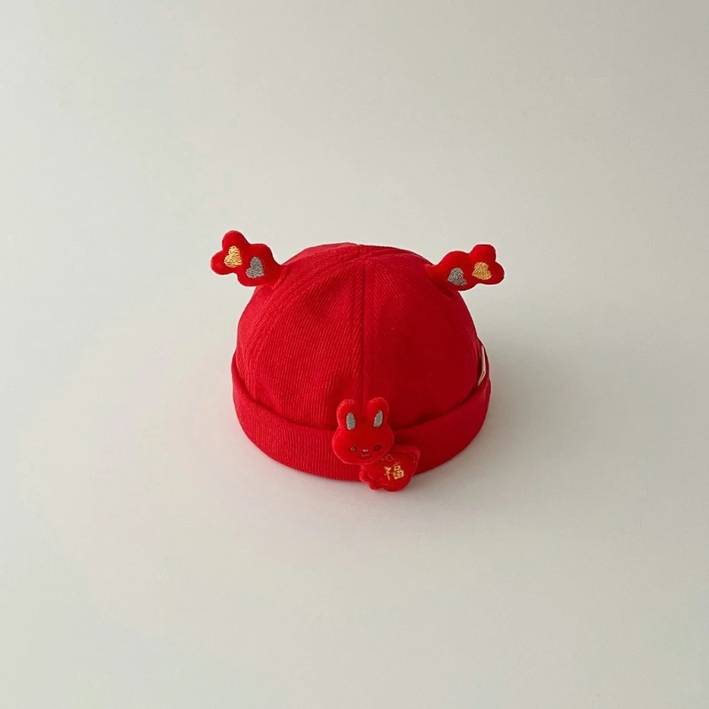 Topi Bonnet Bayi Baru Topi Beanie Merah Bayi Baru Lahir Topi Imut Lembut Topi Hangat Musim Dingin