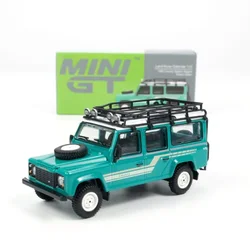 MINIGT 1/64 Land Rover Defender 110 1985 County Station Wagon Diecast Automotive Model Collection Car Model Toys Ornaments