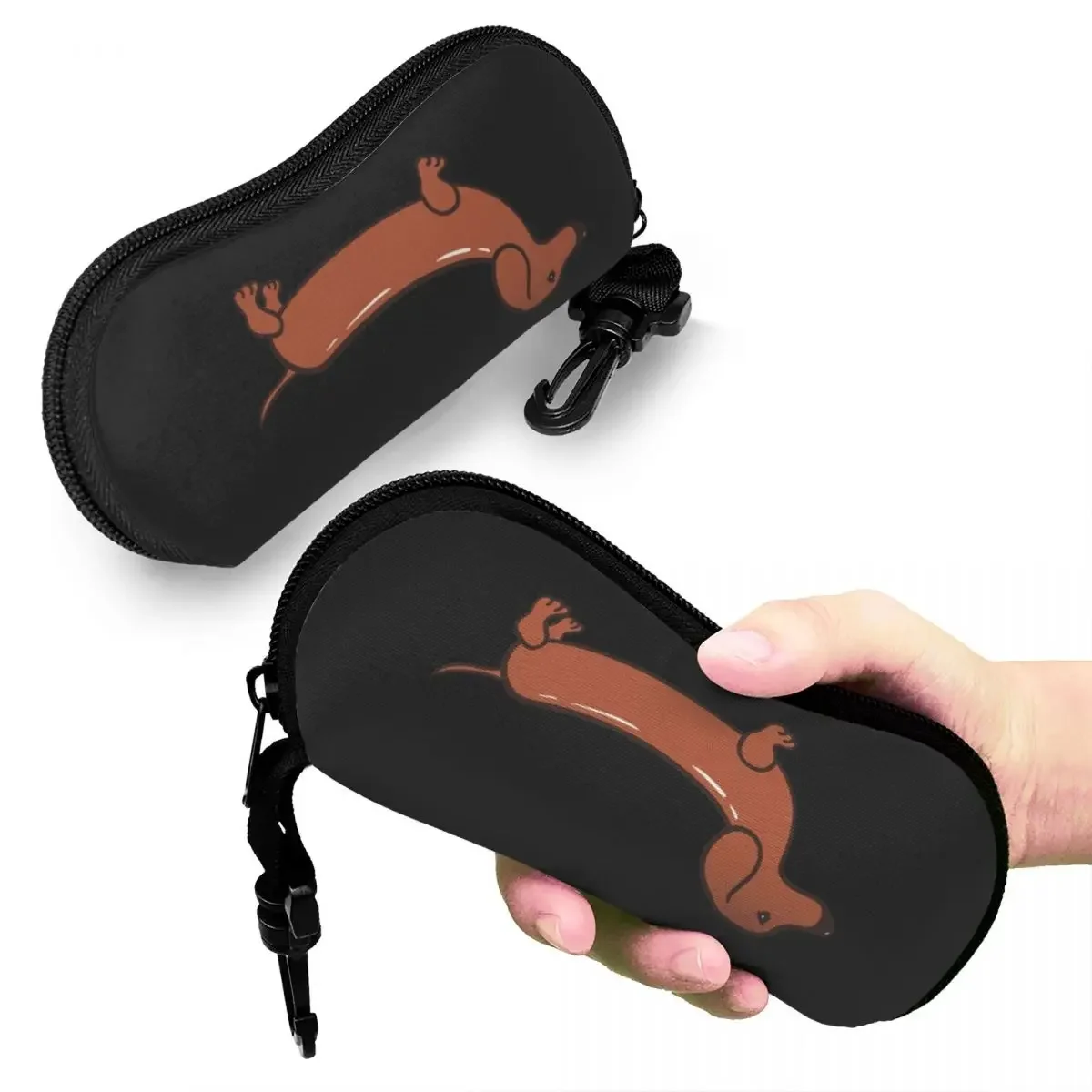 

Sausage Dog Puppy Funny Dachshund Shell Glasses Case Protective Sunglasses Box Women Men Soft Eyeglass Bag Pouch