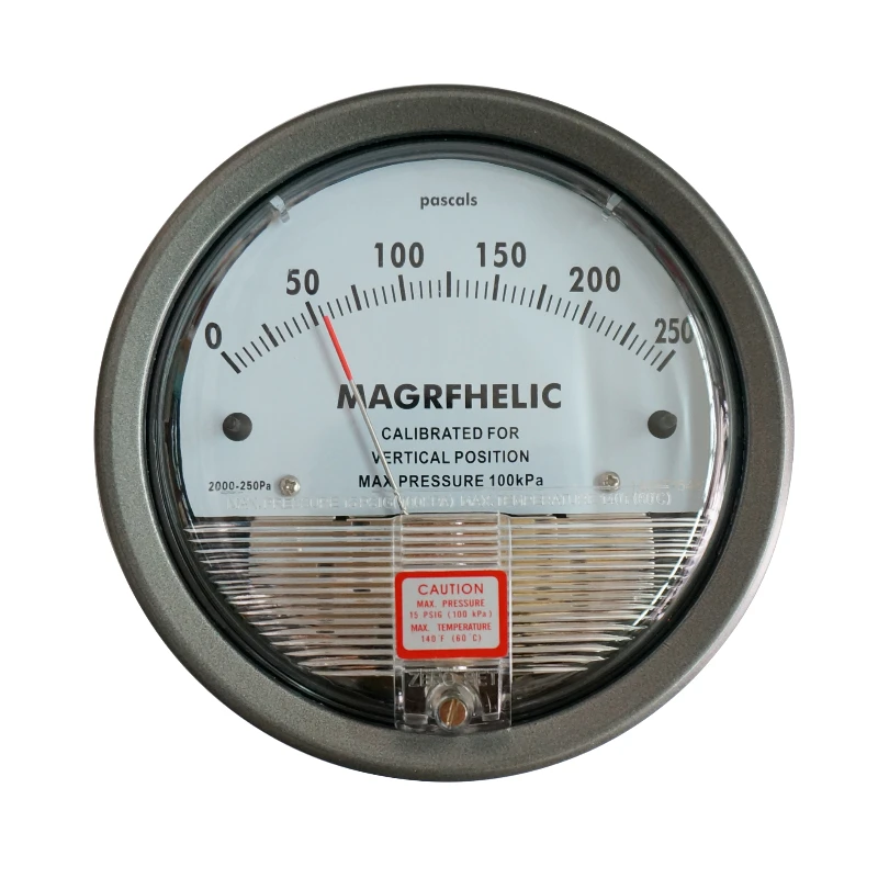 Industry Micro Low Gas Differential Pressure Gauge Manometer For Air Filter 4 Inch 100mm Dial Range 0-1 Kpa