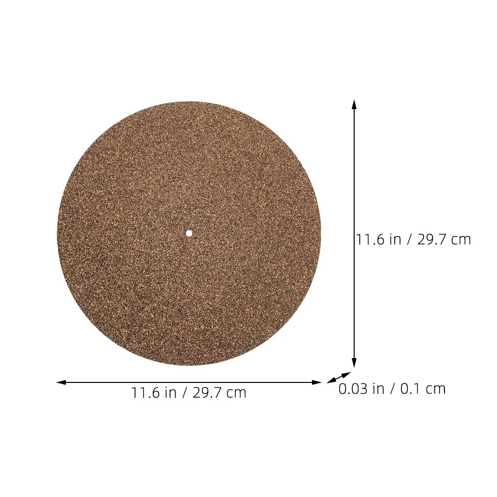 2 Pcs Cork Record Mat Pad Soft Protective Accessories Player Slipmat for Turntable Vinyl Records