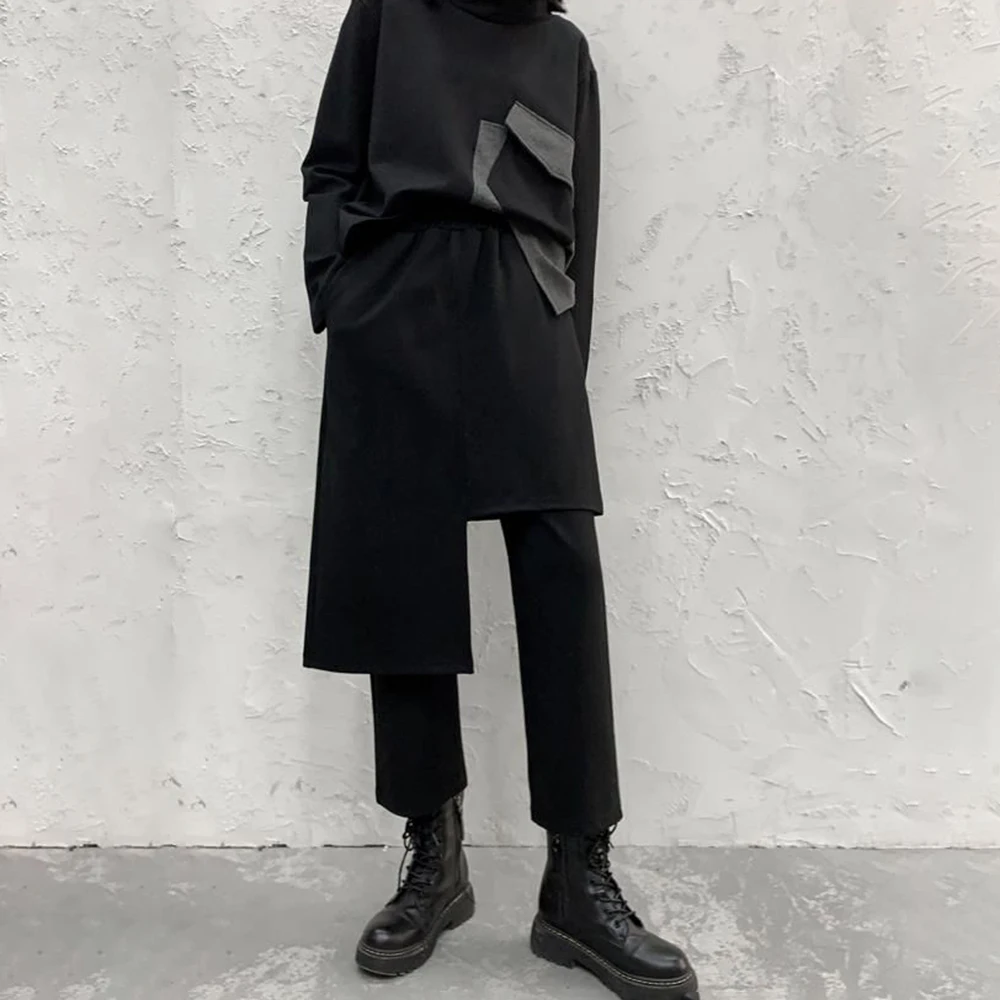 Y2k Asymmetrical Double-Layer Casual Skirt Pants Spring Genderless Streetwear Fashion Nightclub Stage Youth Trend  Pants Unisex