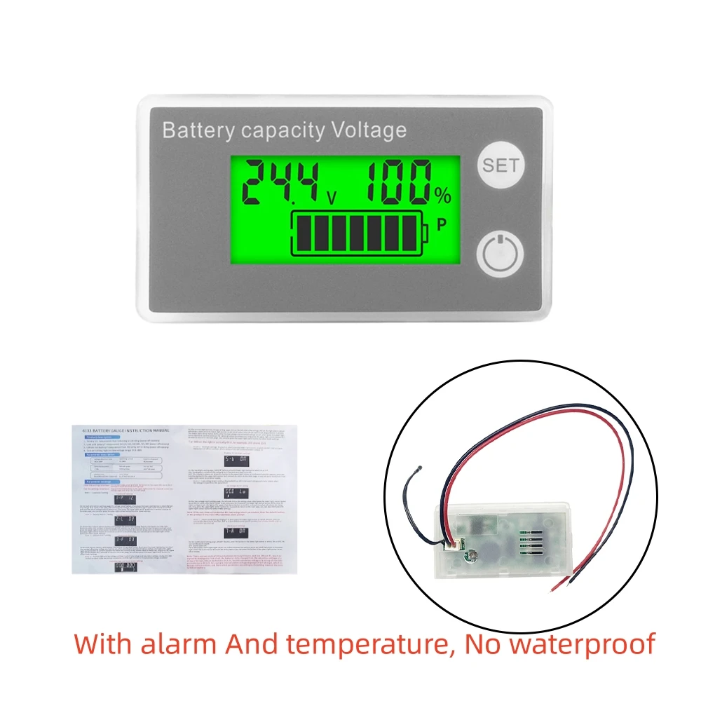 배터리 용량 표시기, DC 8V-100V, 납산 리튬 LiFePO4, 자동차 오토바이 전압계, 전압 게이지, 12V, 24V, 48V, 72V, 6133A