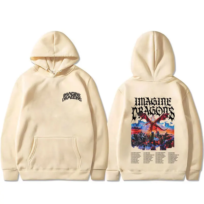 Imagine Dragons Band Loom World Tour 2025 Hoodie Men Women Rock Punk Gothic Streetwear Male Casual Oversized Pullover Hoodies