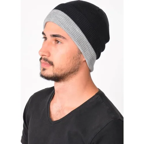 Mossta Stripe Double Layer Male Beret Navy Blue