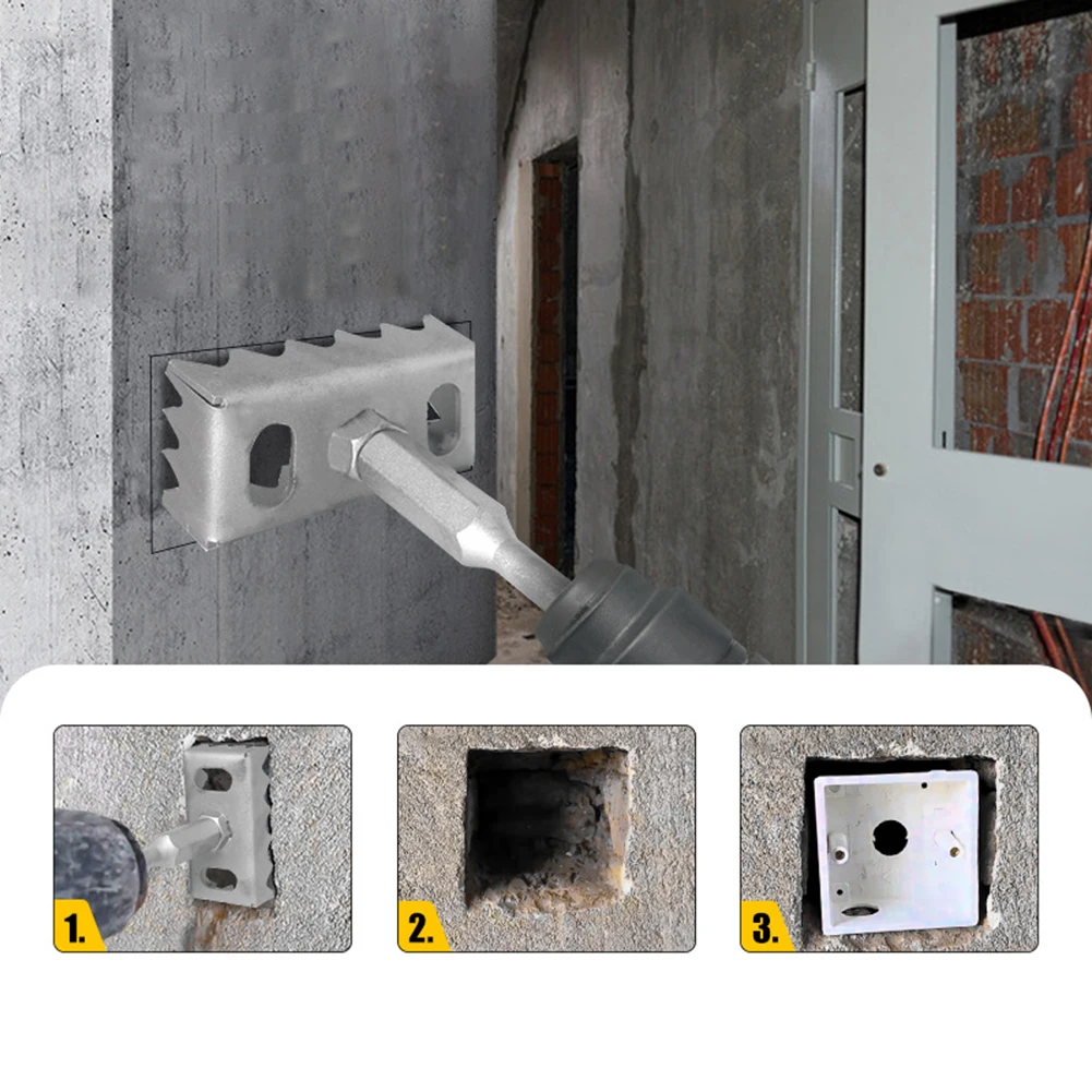 

Square Hole Punch For Electrical Box 86-type Square Socket Puncher Multi-function Rectangle Slot Drill Square Hole Socket Sloter
