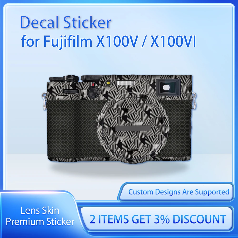 Para Fujifilm Fuji X100V X100VI pegatina de piel de cámara X100V calcomanía piel X100VI película protectora cubierta X100V envoltura de piel cubierta