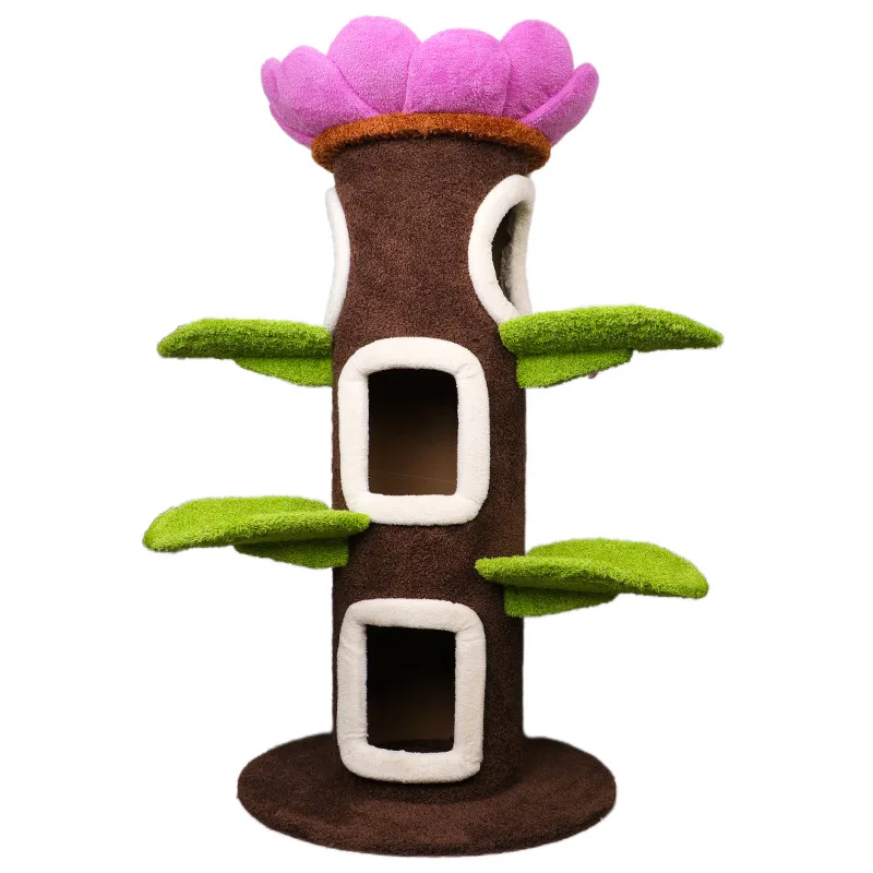 

Sunflower cat climbing fram scratching board integrated nest castle