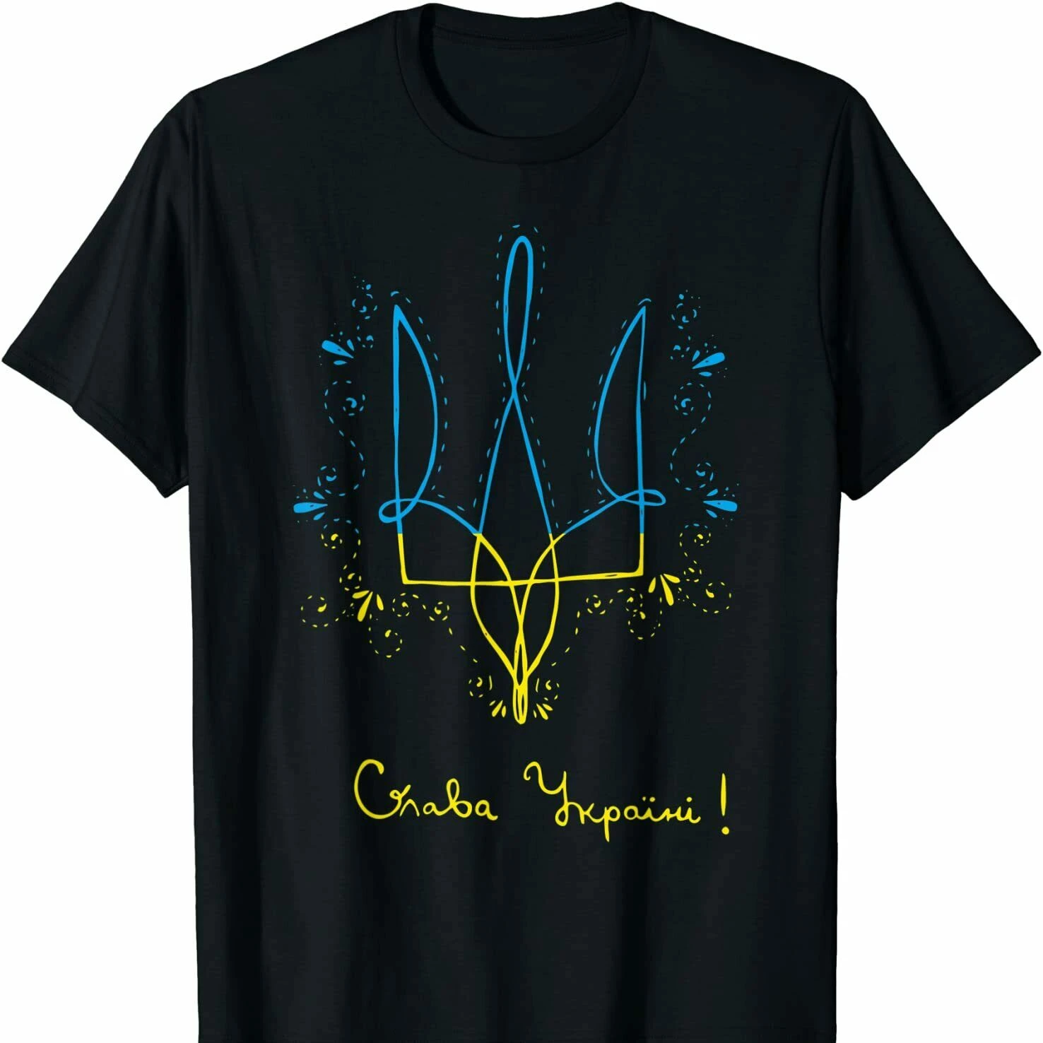 

Ukraine Trident Glory To Ukraine T Shirt. Short Sleeve 100% Cotton Casual T-shirts Loose Top Size S-3XL