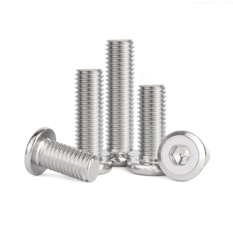 10Pcs M1.6 M2 M2.5 M3-M8 304 Stainless Steel Support Hex Hexagon Socket Ultra Thin Flat Wafer Allen Head Bolt Screw Customize