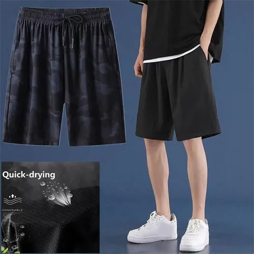 Pantaloncini da corsa da uomo pantaloncini da corsa estivi pantaloni a quarto sottile pantaloni larghi ad asciugatura rapida pantaloncini traspiranti da palestra sportivi Casual maschili