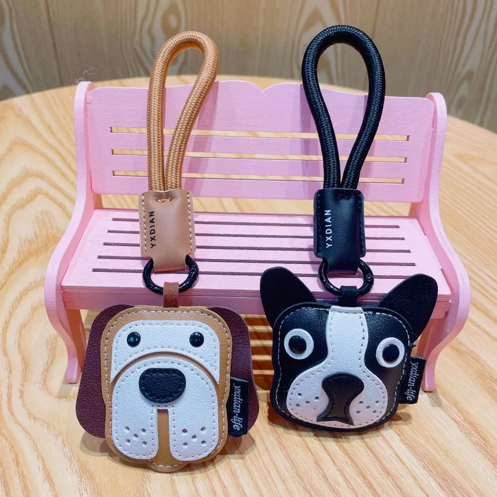 Dalmatian Dogfighting Keychain Soft Lovely PU Leather Keyring Cute Personality Leather Dogfighting Bag Pendant Unisex