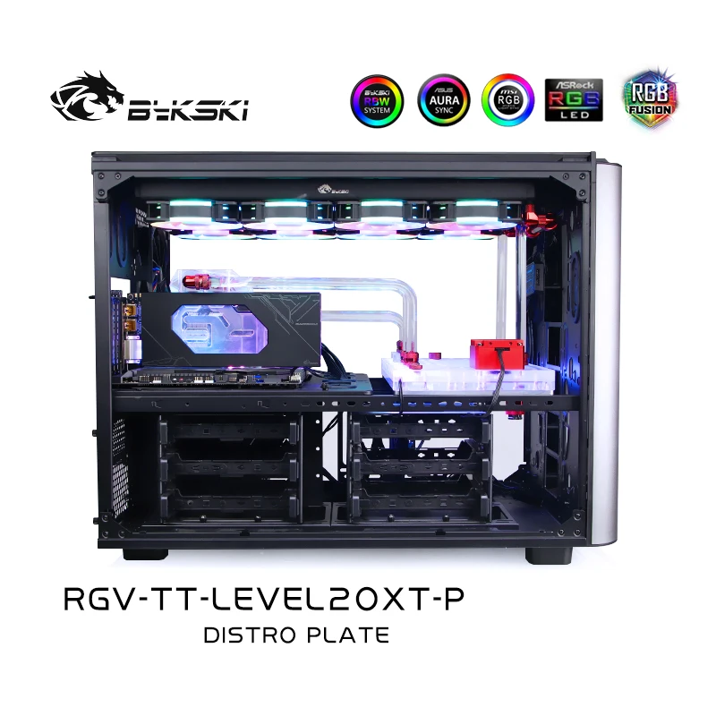 แผ่นกระจายน้ำอะคริลิค Bykski RGV-TT-LEVEL20XT-P / บอร์ดสำรองน้ำ สำหรับเคส Thermaltake Level 20 XT / ระบบระบายความร้อนด้วยน้ำ / ปั๊มน้ำแบบคอมโบ DDC