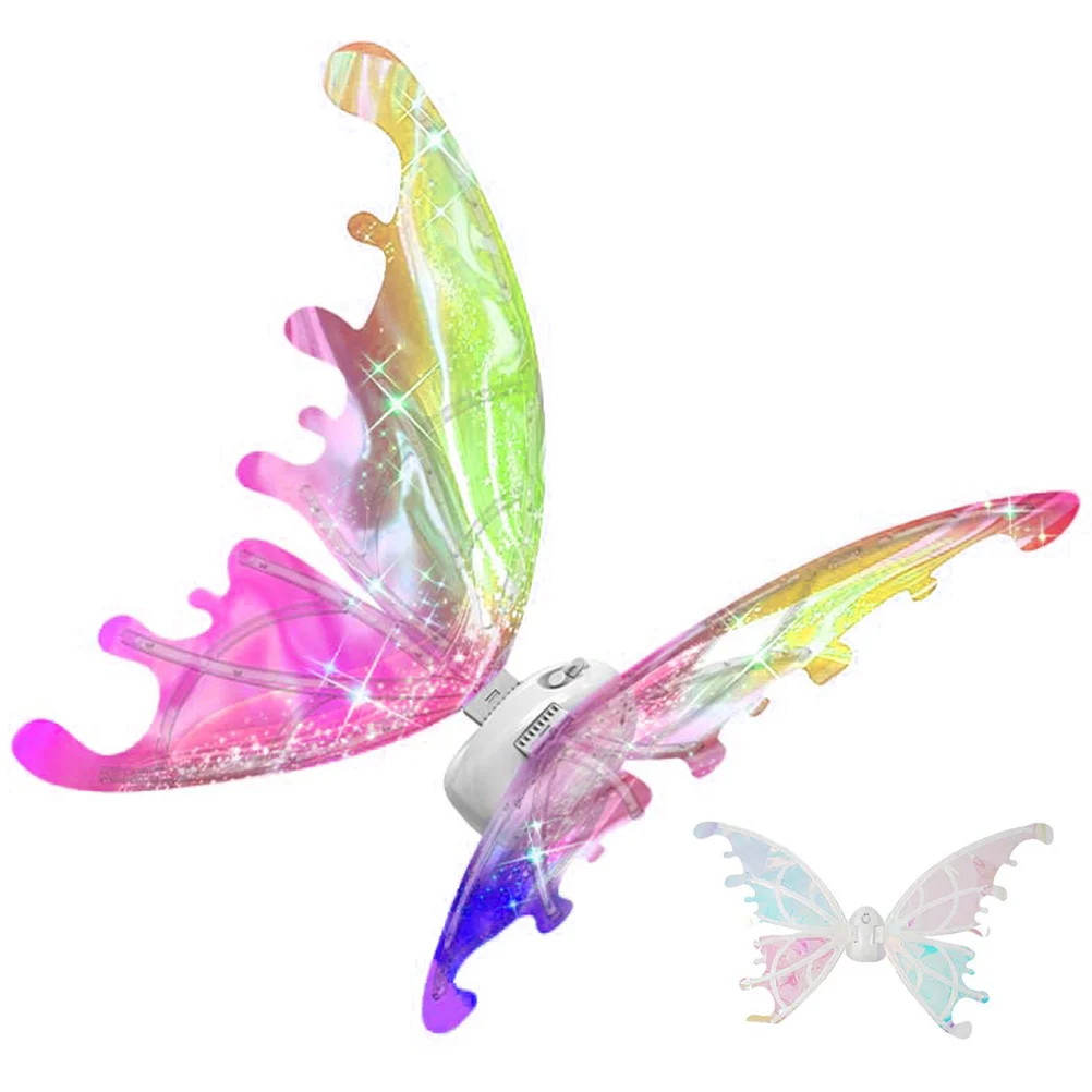 Electric Fairy Wings with LED Lights Party Supplies Kids Butterfly Cape Will Move Stage Props Cape Moving Cosplay Luminous Child