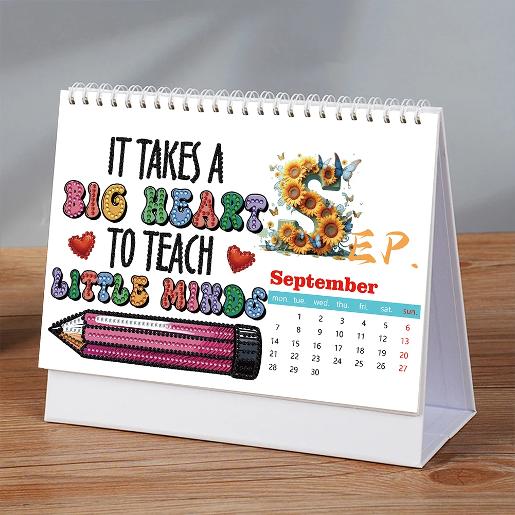 Diamond Painting Calendar Diamond Painting Monthly Calendar Kit Monthly Flip Tabletop Calendar for DIY Crafts Party Gift