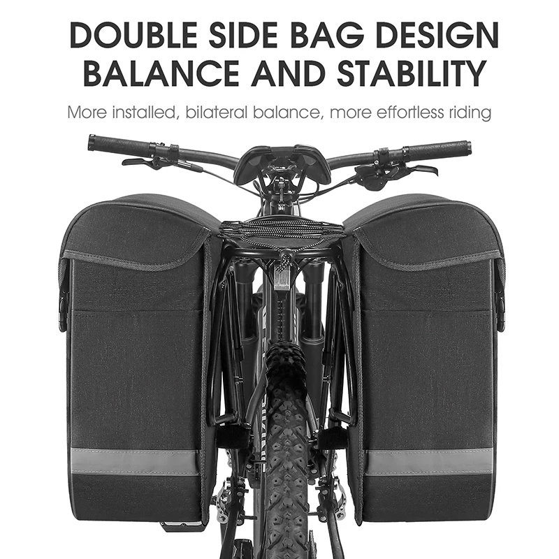 WEST BIKING Bicycle Bag Waterproof 33L Mountain Road Travel Cycling Bag Bicycle Rear Rack Tail Seat Pannier Pack Luggage Carrier