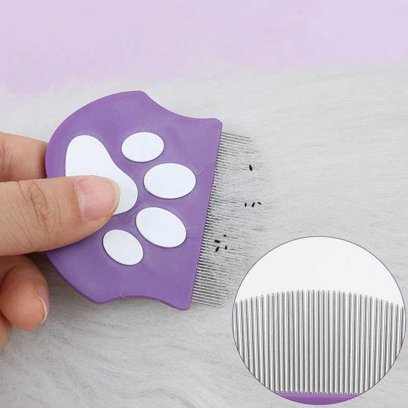 Peine para pulgas perros y gatos dientes cerrados quita pelo suelto - imagen 4