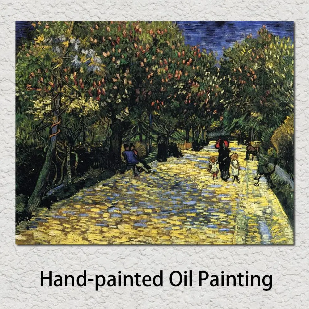 Oil Reproduction Avenue with Flowering Chestnut Trees by Vincent Van Gogh Canvas Painting Hand Painted High Quality